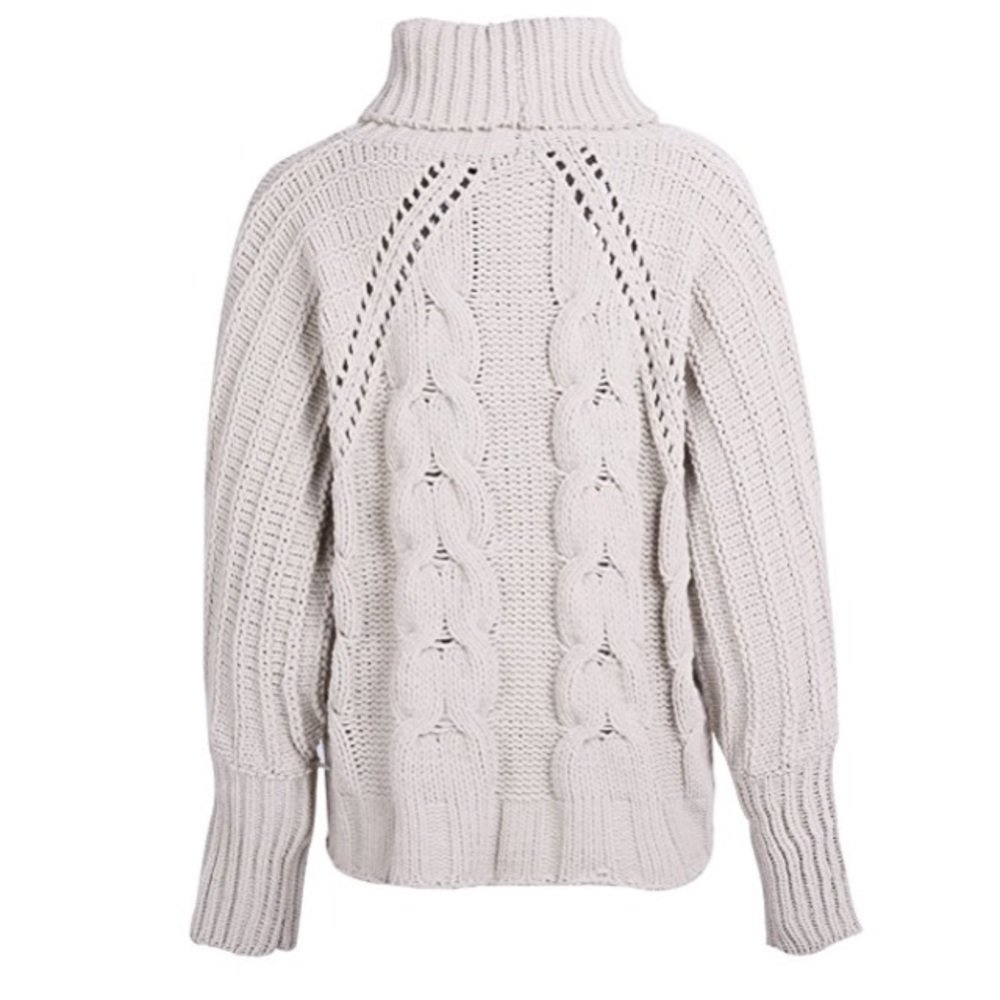 💥 LAST ONE Chunky Knit Turtleneck Sweater Putty - Picture 6 of 6